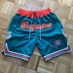 BNWT  Just Don  Mitchell & Ness Miami Dolphins Shorts Small S 36 AUTHENTIC